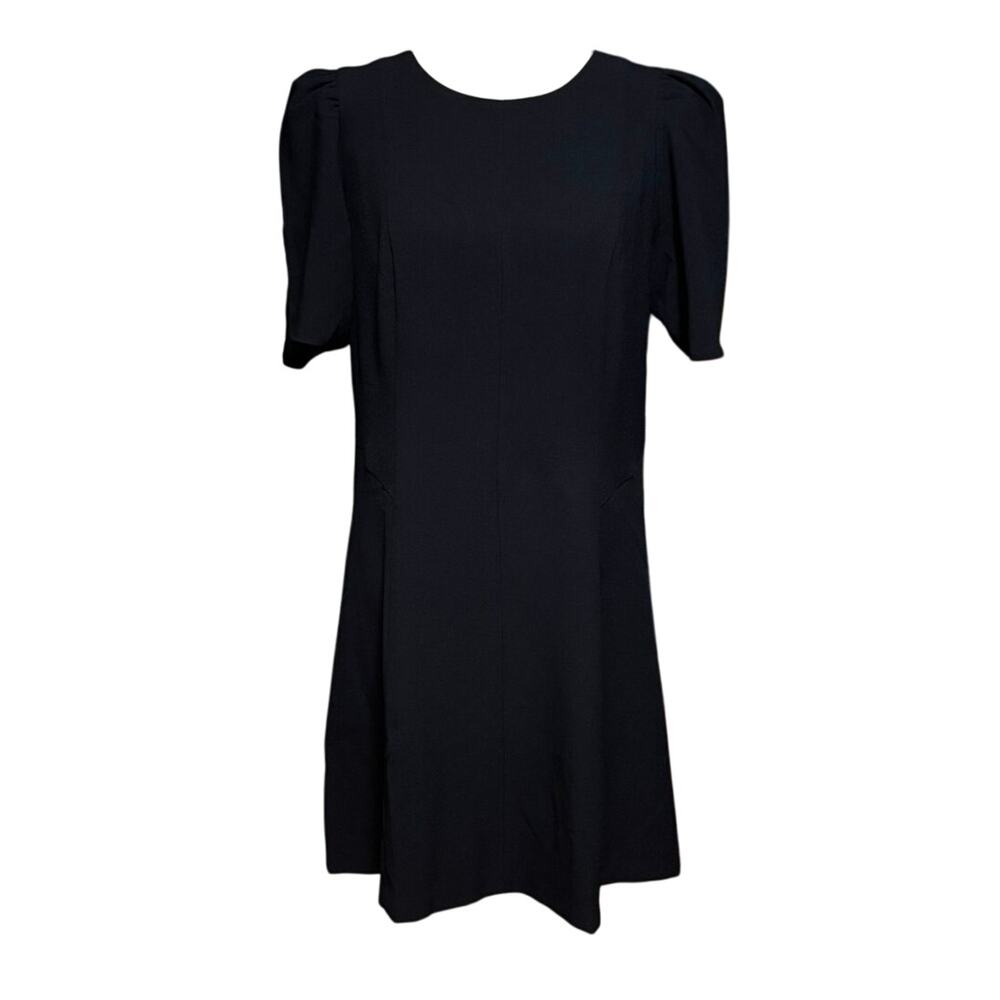 NEW Eliza J Size 12 Sheath Dress Puff Sleeves Navy Blue